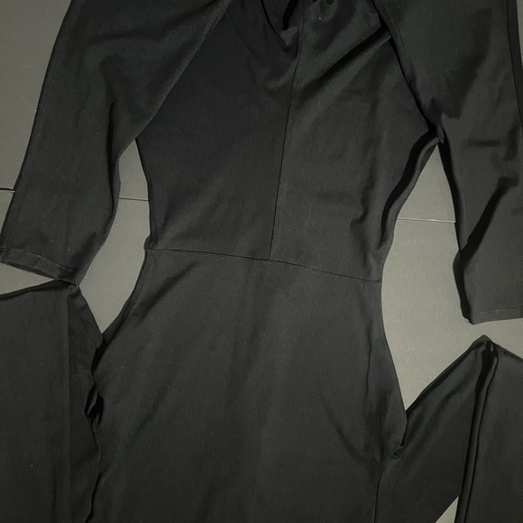 Black Zip Front Jumpsuit | Size M | Stretchy - Picture 5 of 7